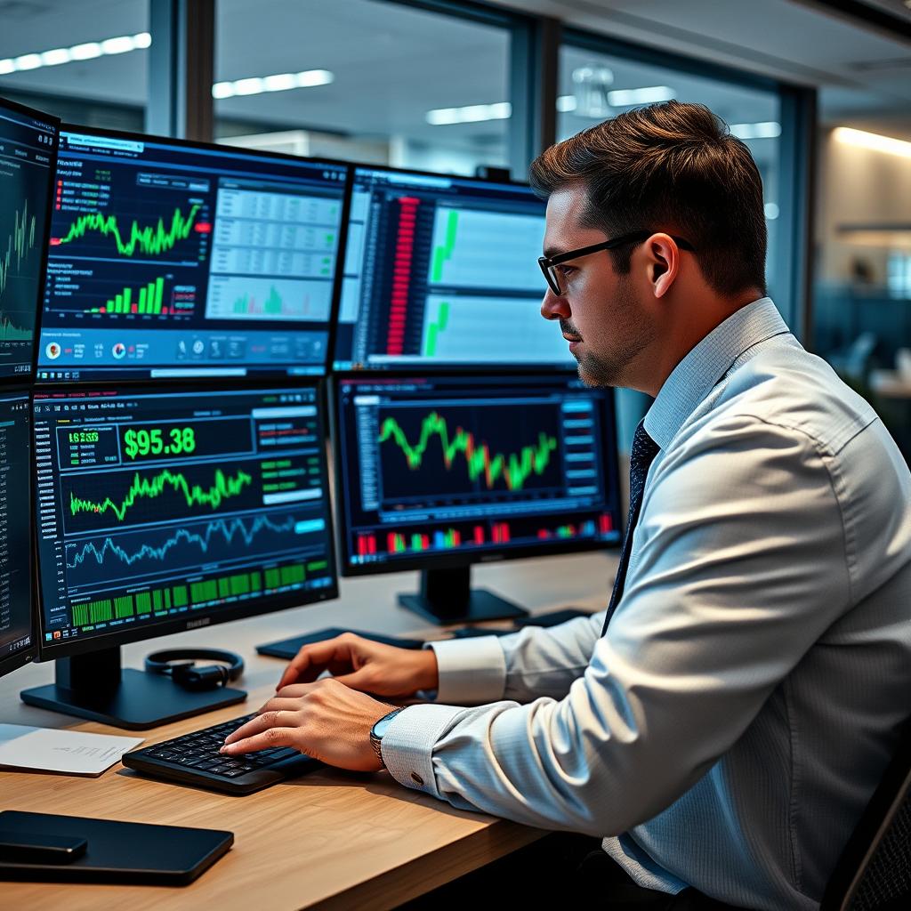 Financial analyst reviewing secure transaction data in Sandata DataPlus Services
