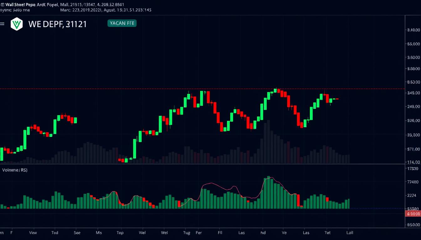 Wall Street Pepe: The Meme Coin Taking Crypto Markets by Storm 1 Wall Street Pepe price chart showing recent price movements and trading volume spikes