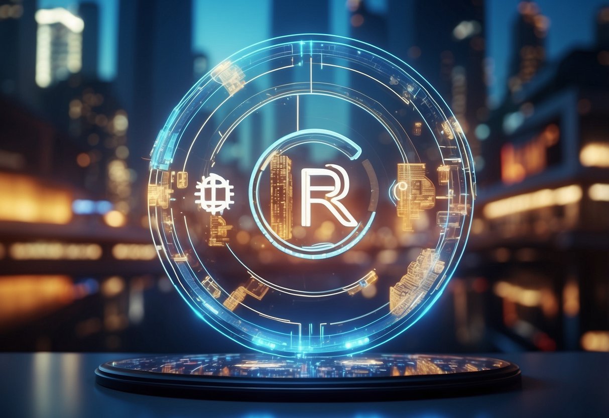 Crypto FintechZoom: Revolutionizing Digital Finance in 2025 1 A futuristic cityscape with digital currency symbols floating in the air, surrounded by high-tech buildings and glowing neon signs