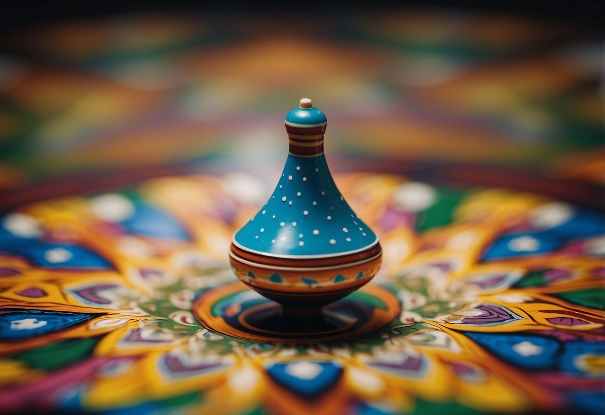 Bspin: Revolutionizing Quantum Computing Dynamics 1 A spinning top whirling on a colorful, patterned surface