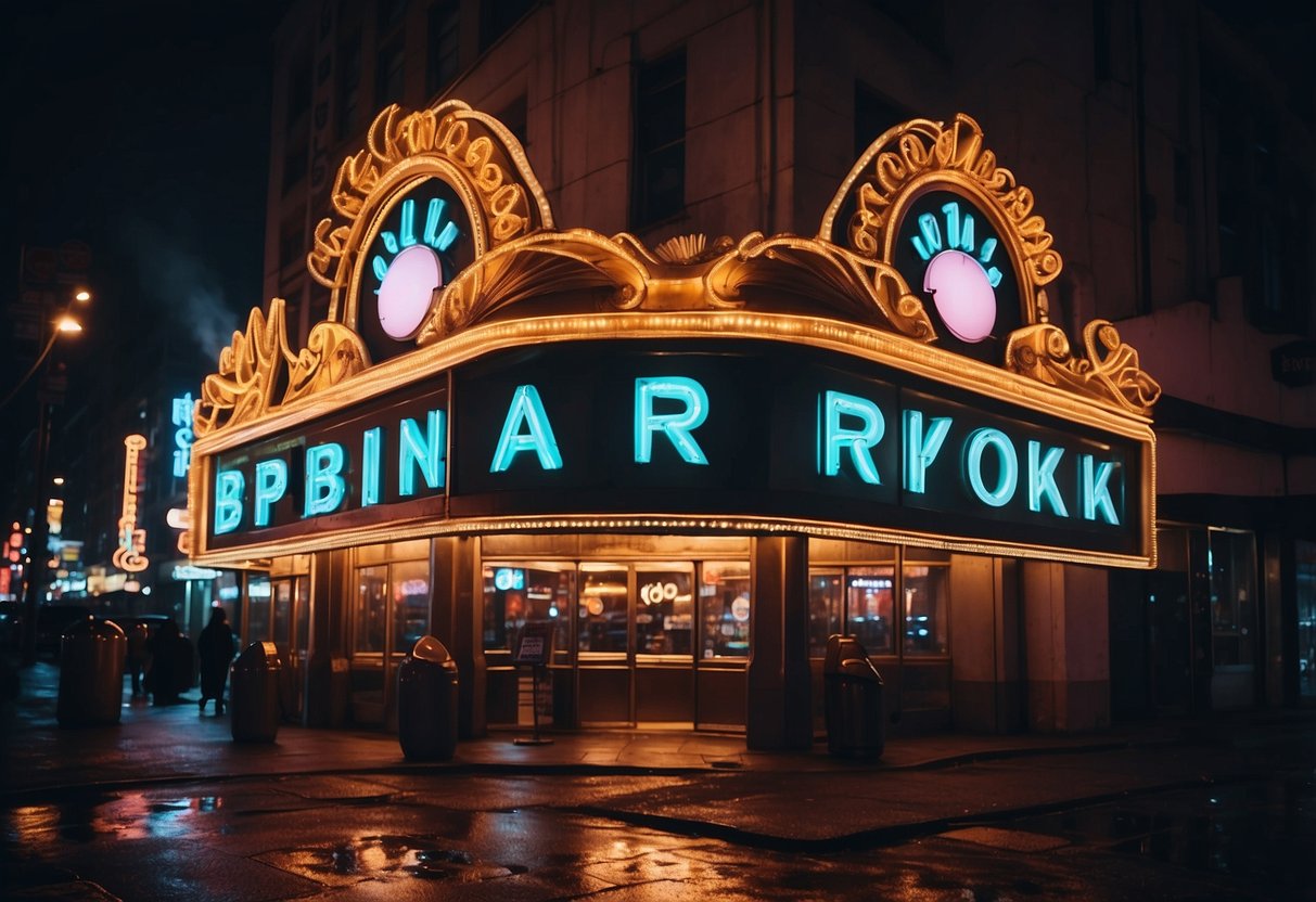 Bspin: Revolutionizing Quantum Computing Dynamics 2 A glowing neon Bspin Casino sign illuminates a bustling city street at night, with excited patrons entering the vibrant establishment