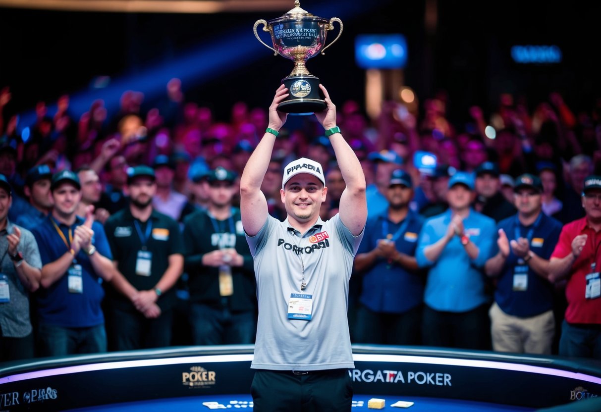 Borgata Poker Open Concludes with Over $7M in Prize Pools: Donovan Dean Secures Title and Top Reward 1 The final scene of the Borgata Poker Open, with a bustling crowd and a victorious champion holding the top reward