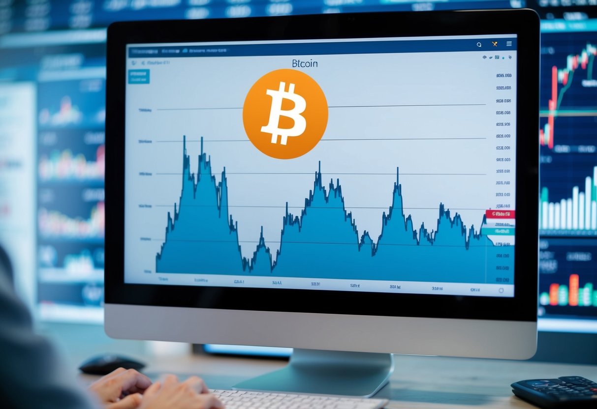 Bitcoin Price FintechZoom Prediction: Insights and Trends for Future Movements 1 A computer screen displaying a line graph with the Bitcoin logo at the top, surrounded by financial data and charts