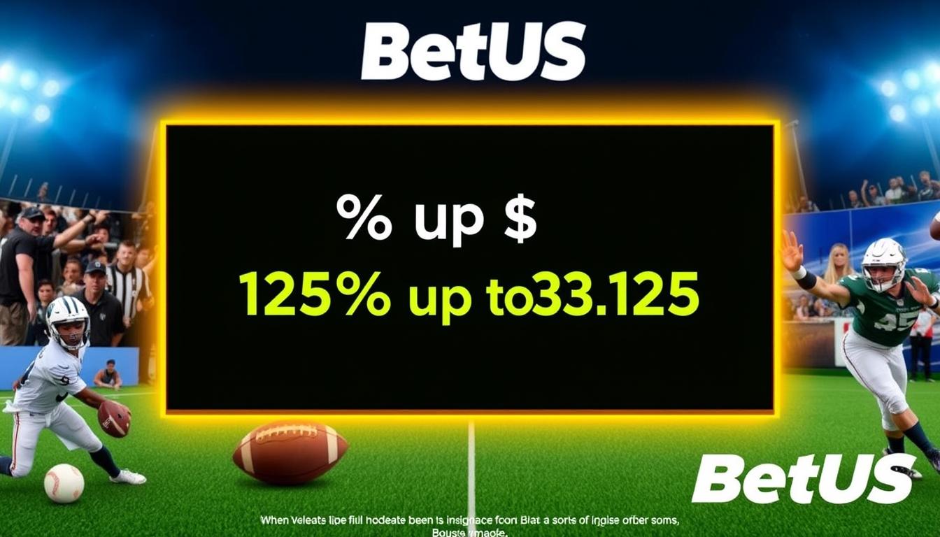 BetUS welcome bonus promotion showing online sports betting BetUS offers for new customers