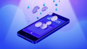 Solana-airdrops-2025-concept-showing-tokens-falling-into-a-digital-wallet