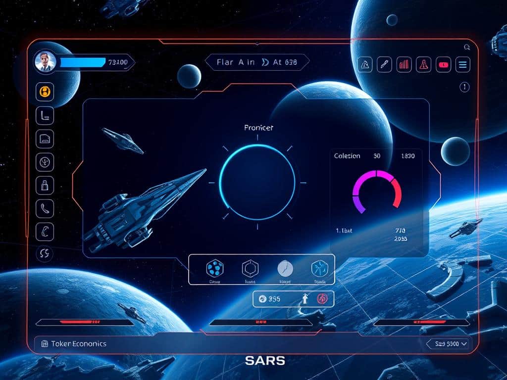 Star Atlas game interface showing space exploration gameplay