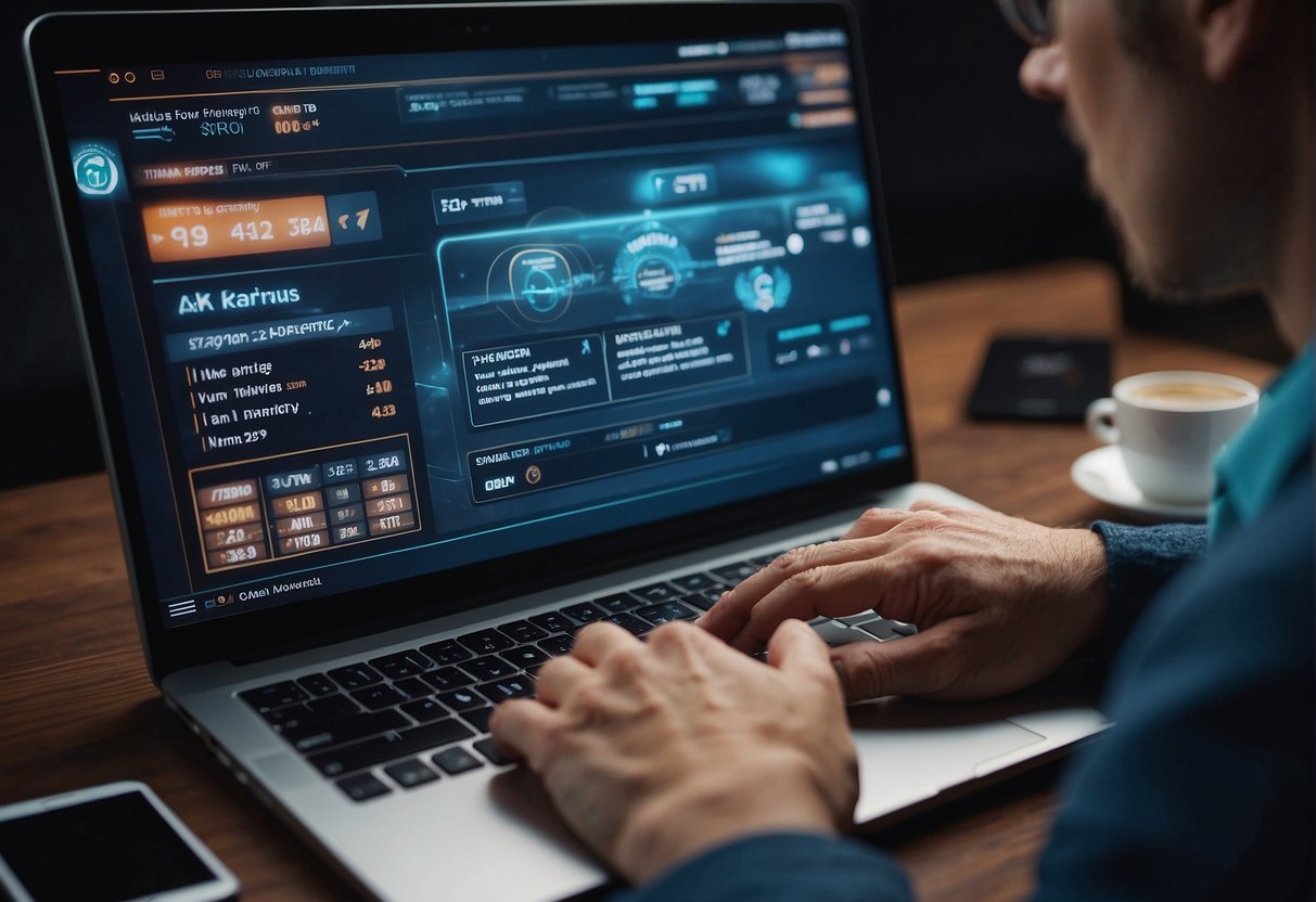 A person selects a VPN while browsing online gambling sites