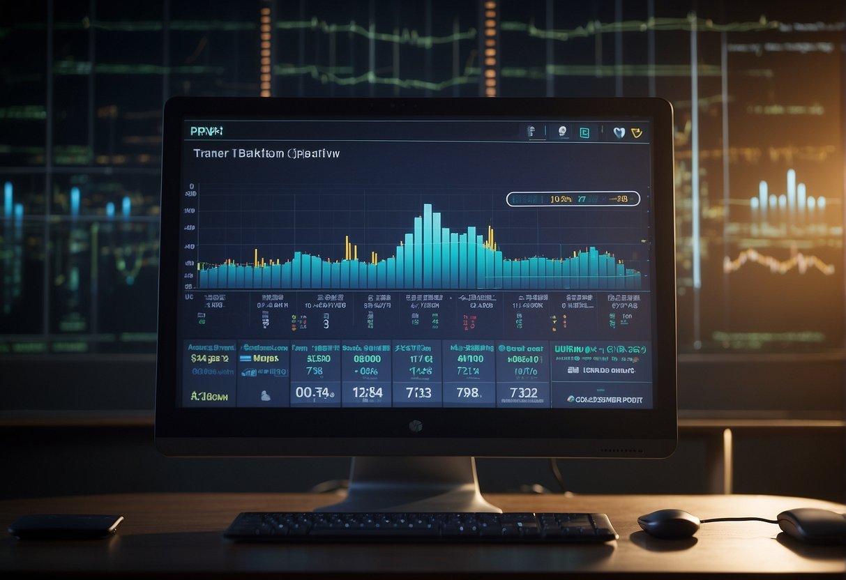 A computer screen displaying a VPN bandwidth usage graph with a daily limit bar graph and data transfer arrows