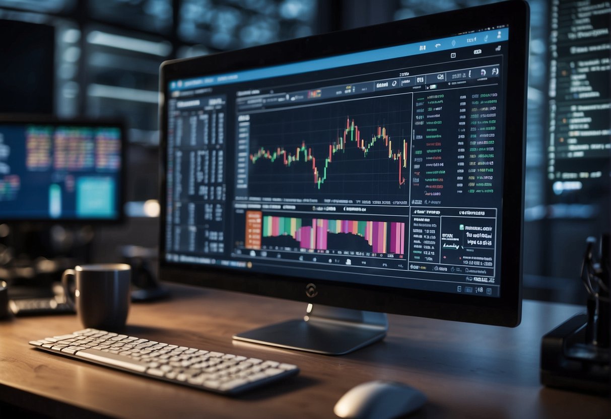 A computer screen with the Orca trading platform open, showing various cryptocurrency charts and trading options