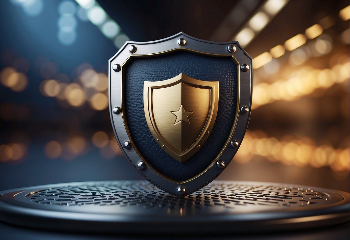 A shield surrounds a transaction, blocking out potential MEV threats. Multiple layers of protection are visible, creating a barrier against manipulation