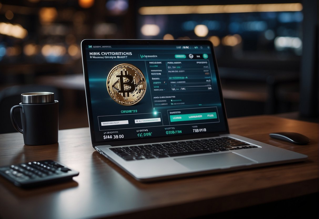A computer screen displaying a cryptocurrency casino website with a registration form and a verification process