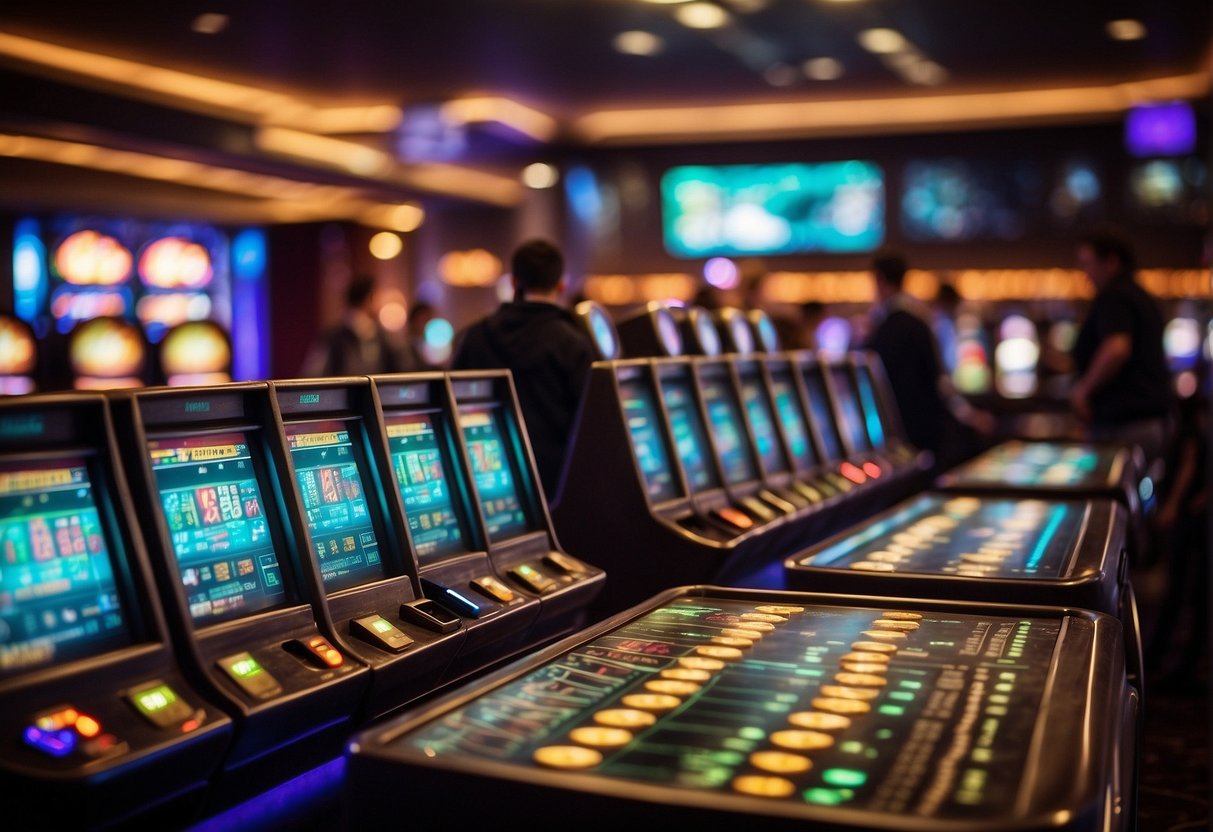 A line of customers registers and verifies at a crypto casino, making deposits and withdrawals