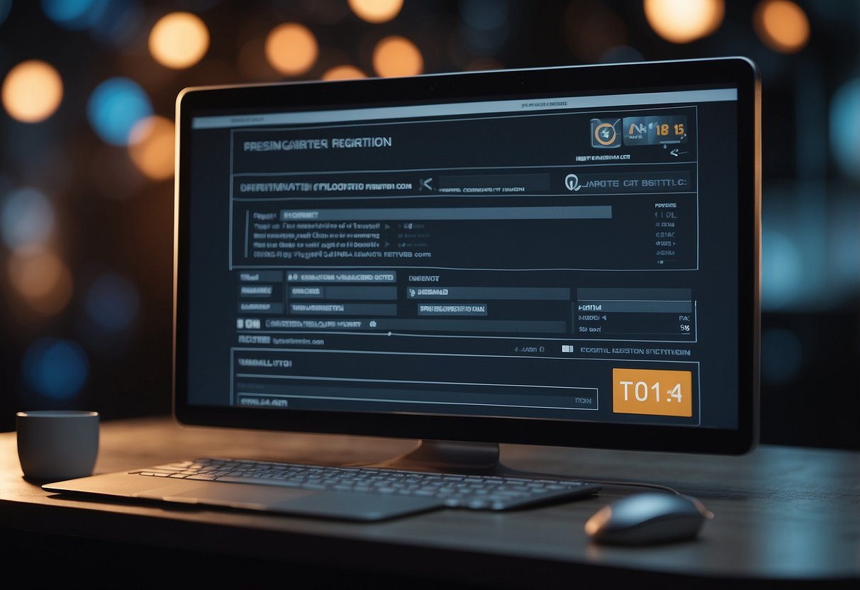 A computer screen displaying TON token presale registration form with a mouse cursor clicking on the submit button