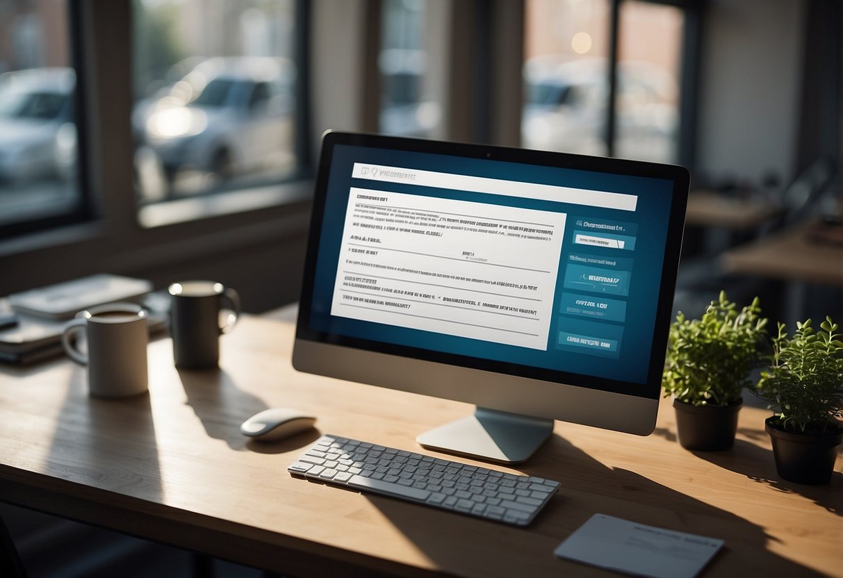 A computer screen displaying a registration form with fields for personal information. An email verification link is sent to the user's inbox