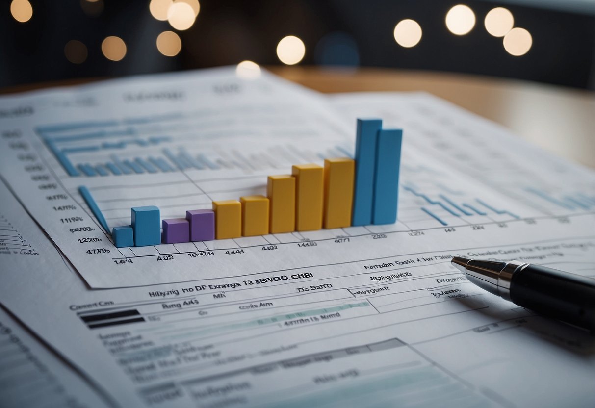 The latest earnings report overview shows a rising stock chart with positive financial indicators